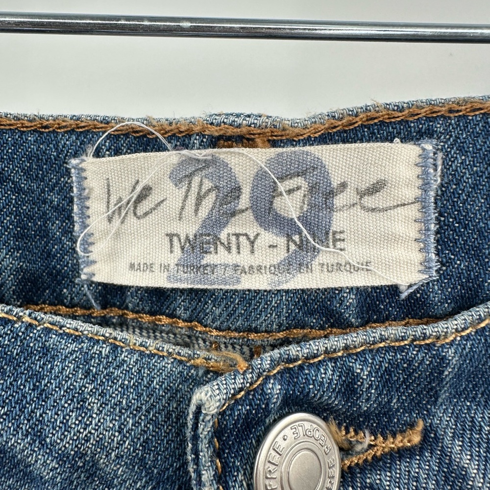 Free People Women's Dawn Flare Blue High Rise Button Fly Jeans Size 29 - Picture 4 of 5